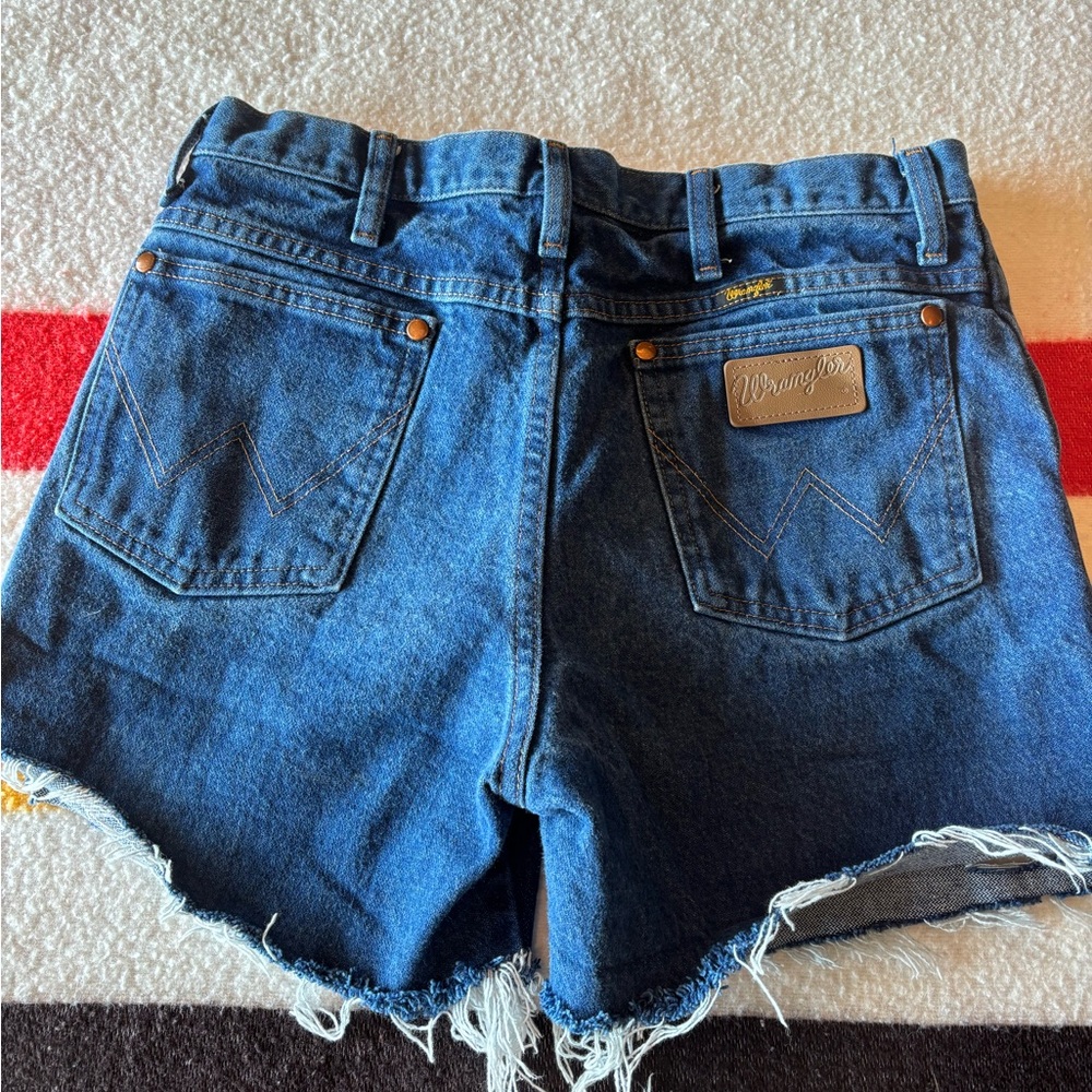 Wrangler Dark Blue Denim Cutoff Shorts